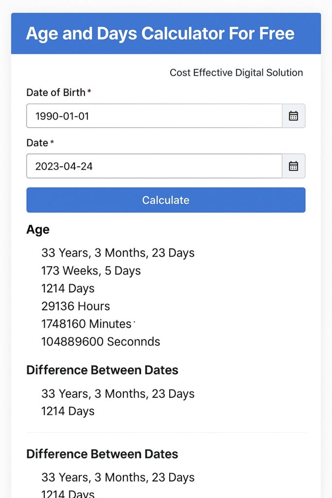 age and visa expiry calculator online